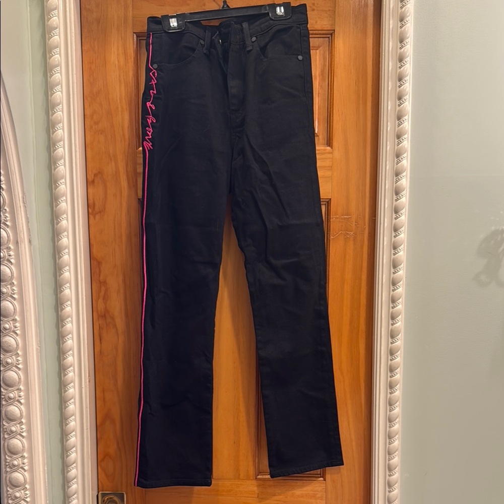 Black Jeans with Pink Side Stripe by Rag and bone!